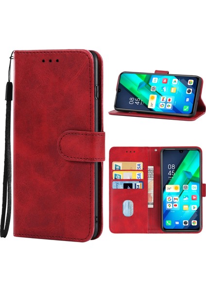 Infinix Note 12 G96 Kırmızı Deri Telefon Kılıfı (Yurt Dışından)