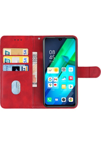 Infinix Note 12 G96 Kırmızı Deri Telefon Kılıfı (Yurt Dışından)
