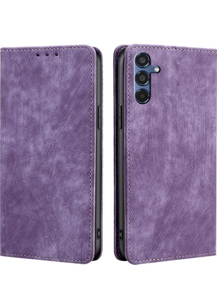 Samsung Galaxy M35 5g Mor Için Rfıd Hırsızlığa Karşı Deri Kılıf (Yurt Dışından)