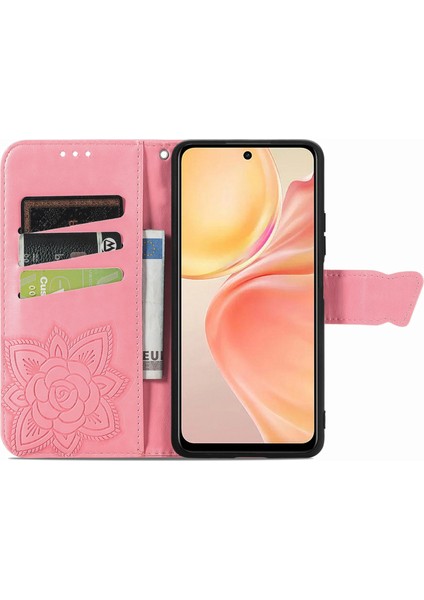 Infinix Smart 9 Pembe Için Aşk Çiçeği Kabartmalı Kılıf (Yurt Dışından)
