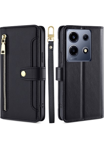 Infinix Note 30 Vıp 5g Siyah Için Çapraz Vücut Fermuarlı Cüzdan Kılıf (Yurt Dışından)