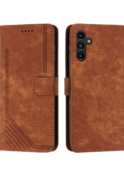 Samsung Galaxy M35 Kahverengi Için Skin Fe Pu Telefon Kılıfı (Yurt Dışından)
