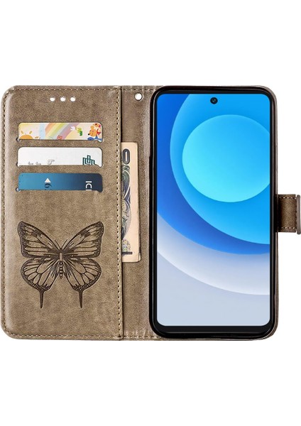 Tecno Camon 19 Pro 5g Gri Için Kabartmalı Pu Kılıf (Yurt Dışından)
