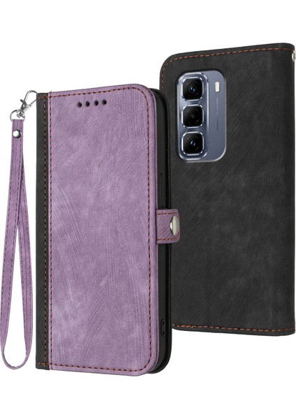 Infinix Hot 50 Pro+ 4g Mor Için Yan Tokalı Deri Kılıf (Yurt Dışından)