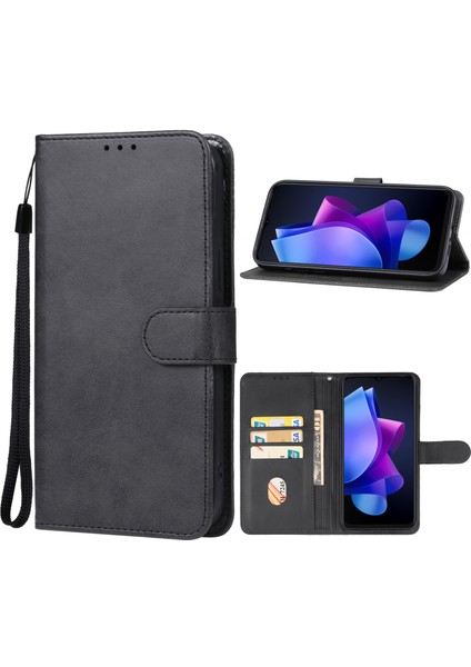 Tecno Spark 10C Siyah Için Deri Telefon Kılıfı (Yurt Dışından)