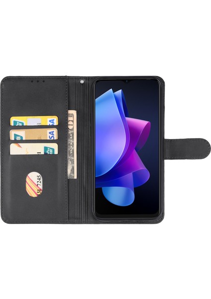 Tecno Spark 10C Siyah Için Deri Telefon Kılıfı (Yurt Dışından)