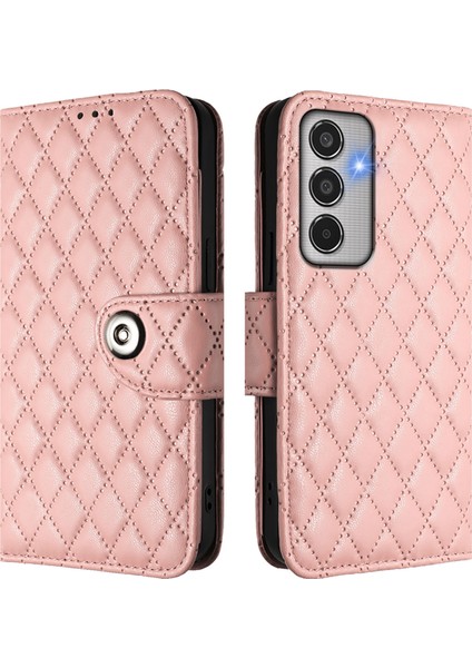 Samsung Galaxy M35 Siyah Için Eşkenar Dörtgen Deri Kılıf (Yurt Dışından)