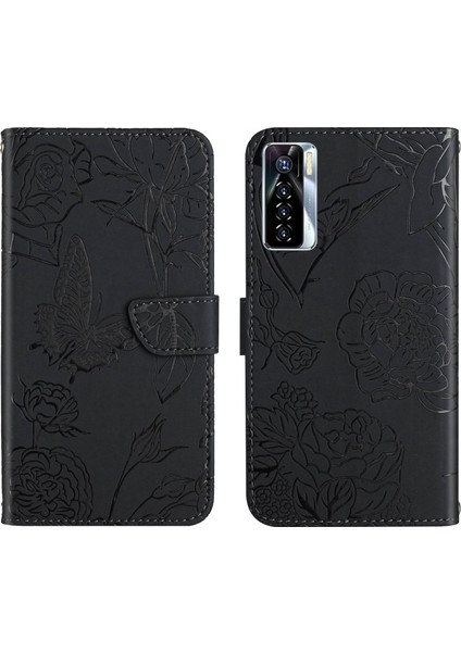 Tecno Camon 17 Pro Siyah Için HT03 Deri Kılıf (Yurt Dışından)