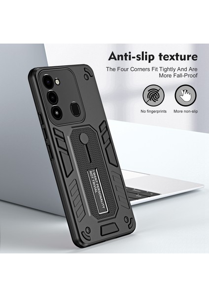 Tecno Spark G0 2022 / Spark 8/9 Siyah Için Zırh Tutucu Telefon Kılıfı (Yurt Dışından) fiyatları