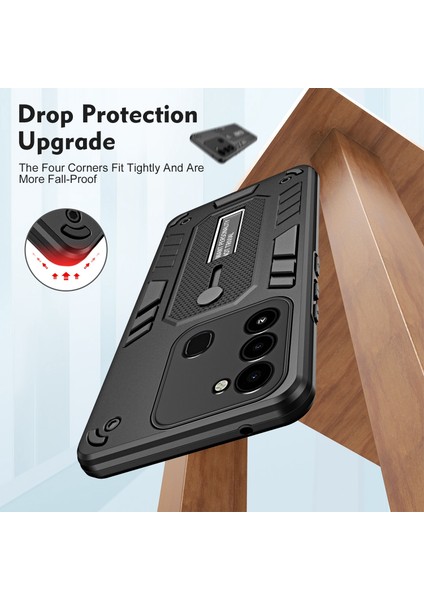 Tecno Spark G0 2022 / Spark 8/9 Siyah Için Zırh Tutucu Telefon Kılıfı (Yurt Dışından) modelleri