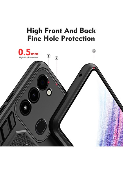 Tecno Spark G0 2022 / Spark 8/9 Siyah Için Zırh Tutucu Telefon Kılıfı (Yurt Dışından) fırsatları