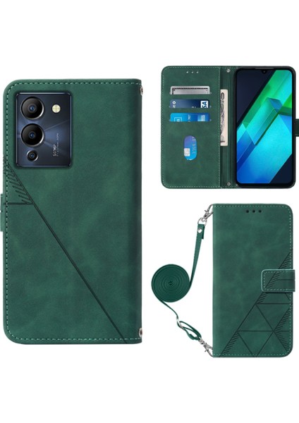 Infinix Note 12 G96 Koyu Yeşil Için Crossbody Deri Kılıf (Yurt Dışından)