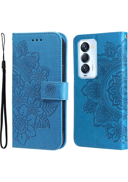 Tecno Camon 18 Mavi Için Pu Telefon Kılıfı (Yurt Dışından)