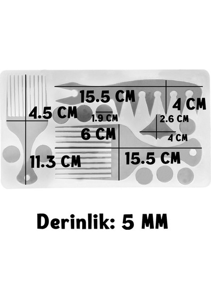 Epoksi Reçine Silikon Kalıp Yerli 3 Lü Set Tarak Kalıbı
