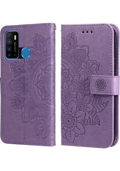 Infinix Hot 9 / Note 7 Için Pu Deri Açık Mor (Yurt Dışından)