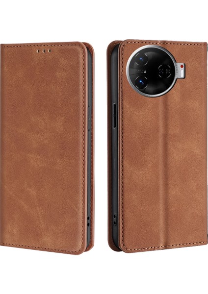 Tecno Camon 30 Pro 5g Açık Kahverengi Için Skin Fe Manyetik Kılıf (Yurt Dışından)