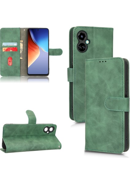 Tecno Camon 19 Neo Yeşil Için Skin Fe Deri Kılıf (Yurt Dışından)