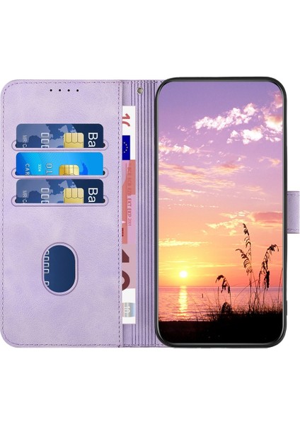 Infinix Hot 50 Pro+ 4g Açık Mor Için Kabartmalı Deri Kılıf (Yurt Dışından)