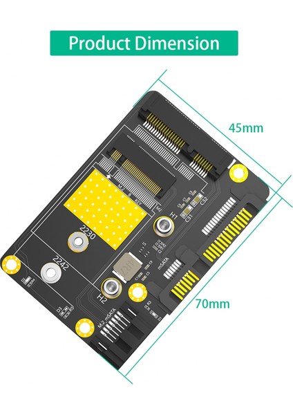 2'si 1 Arada Msata/m.2 Ngff Ssd'den Çift Sata3 Adaptörüne M.2/msata'dan Sata Adaptörüne M.2 Ngff Msata Ssd'den Sata3.0'a 2,5 Inç Adaptör (Yurt Dışından)