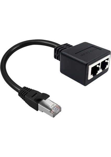 2'si 1 Arada RJ45 Ayırıcı Lan Ethernet Ağ RJ45 Konnektör Genişletici Adaptör Kablosu 1 Erkek - 2 Dişi (25 Cm) (Yurt Dışından)