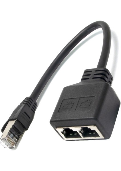 2'si 1 Arada RJ45 Ayırıcı Lan Ethernet Ağ RJ45 Konnektör Genişletici Adaptör Kablosu 1 Erkek - 2 Dişi (25 Cm) (Yurt Dışından)