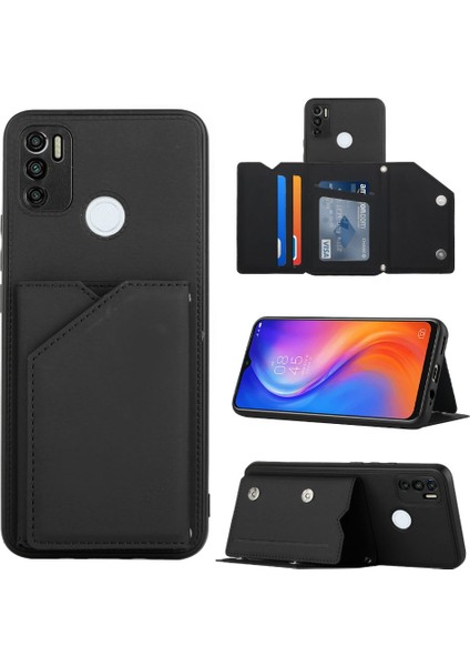 Tecno Spark 5 Air / 6 Air Siyah Için Pu + Tpu + Pc Kılıfı (Yurt Dışından)