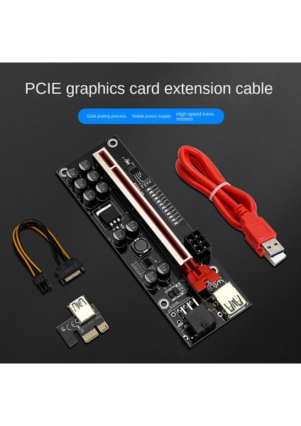 Adet VER011 Pro Yükseltici Kart Pcı-E 1x Ila 16X Usb3.0 6pın Grafik Uzatma Kablosu 10 Katı Kapasitörlü B250 B75 Btc (Yurt Dışından)