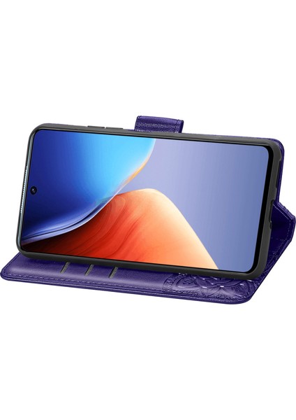 Tecno Camon 19 Koyu Mor Için Aşk Çiçeği Deri Kılıf (Yurt Dışından) fırsatları