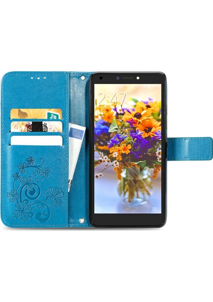 Tecno Pop 2f Mavi Için Dört Yapraklı Kılıf (Yurt Dışından) modelleri