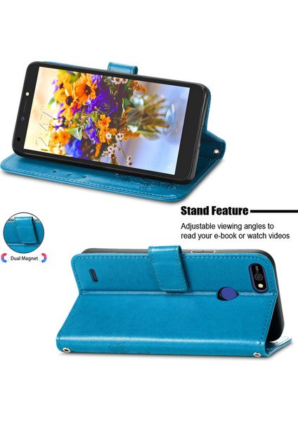 Tecno Pop 2f Mavi Için Dört Yapraklı Kılıf (Yurt Dışından) fırsatları