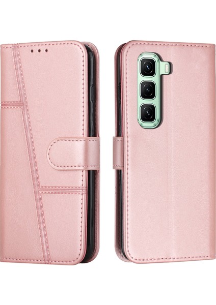 Infinix Hot 50 Pro+ 4g Pembe Için Buzağı Dokulu Deri Kılıf (Yurt Dışından)
