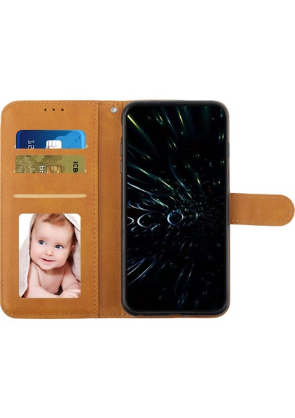 Tecno Spark 30 Pro Sarı Için Buzağı Dokusu Pu Kılıf (Yurt Dışından)
