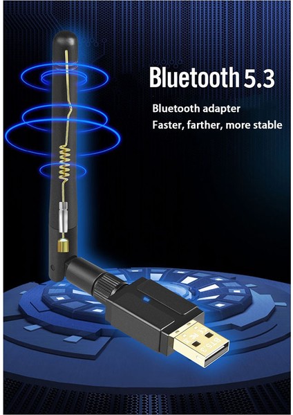 100M USB Bluetooth 5.3 Adaptörü USB Bluetooth Verici Alıcı Harici Anten Bluetooth Adaptörü (Yurt Dışından) fırsatları