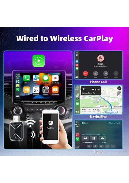 Kablosuz Carplay Otomatik Mini Kutu Bt Wifi Kablosuz Carplay Dongle USB Tak ve Çalıştır Android 11 Için (Yurt Dışından)