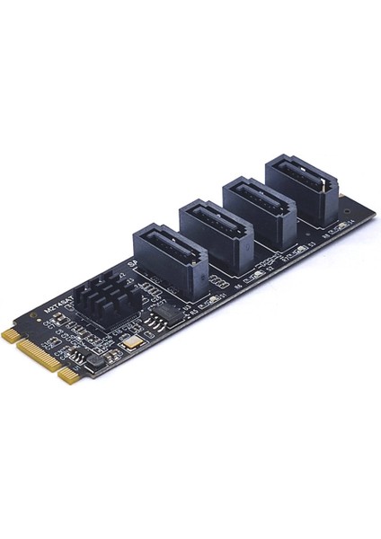M.2 Nvme 4 Port Sata3.0 Adaptör Kartı Pcı-E'den Sata3.0 Genişletme Sabit Disk Yükseltici Kartı Sürücüsüz JMB582 (Yurt Dışından)