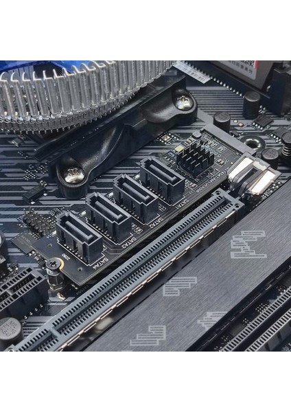 M.2 Nvme 4 Port Sata3.0 Adaptör Kartı Pcı-E'den Sata3.0 Genişletme Sabit Disk Yükseltici Kartı Sürücüsüz JMB582 (Yurt Dışından) fiyatları