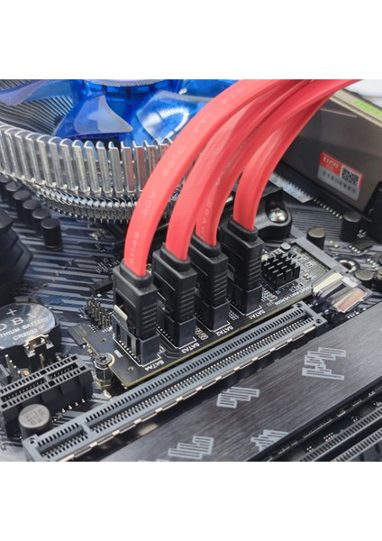 M.2 Nvme 4 Port Sata3.0 Adaptör Kartı Pcı-E'den Sata3.0 Genişletme Sabit Disk Yükseltici Kartı Sürücüsüz JMB582 (Yurt Dışından) modelleri