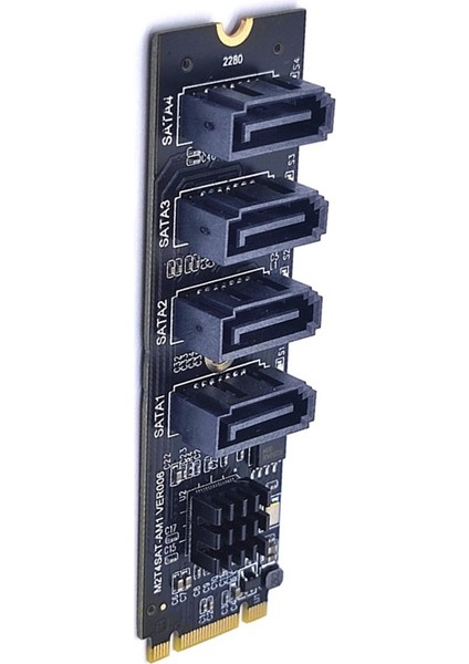 M.2 Nvme 4 Port Sata3.0 Adaptör Kartı Pcı-E'den Sata3.0 Genişletme Sabit Disk Yükseltici Kartı Sürücüsüz JMB582 (Yurt Dışından) indirimleri