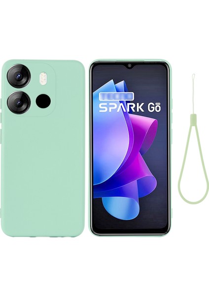 Tecno Spark Go 2023 / Pop 7 Pro Yeşil Için Sıvı Silikon Kılıf (Yurt Dışından)