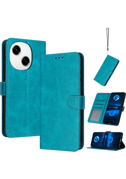 Tecno Spark Go 1 Yeşil Için Buzağı Dokulu Deri Kılıf (Yurt Dışından)