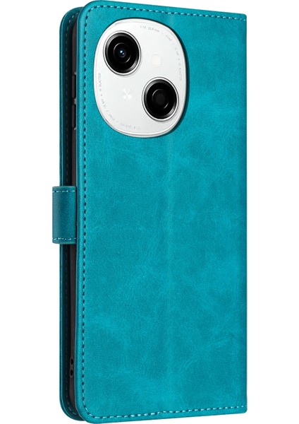 Tecno Spark Go 1 Yeşil Için Buzağı Dokulu Deri Kılıf (Yurt Dışından)
