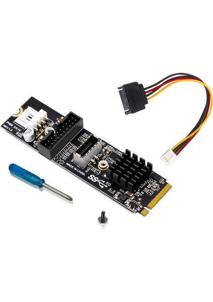 M.2 Mkey Pcıe - Ön Usb3.1 5gbps Yükseltici Kart TYPE-C+19/20PIN Genişletme Kartı M.2 Pcıe Yükseltici Kart (Yurt Dışından)
