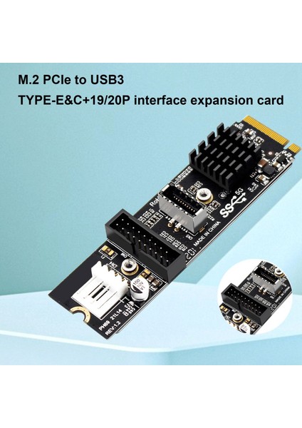 M.2 Mkey Pcıe - Ön Usb3.1 5gbps Yükseltici Kart TYPE-C+19/20PIN Genişletme Kartı M.2 Pcıe Yükseltici Kart (Yurt Dışından) modelleri