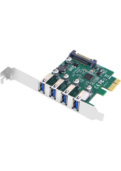 Pcıe 1x - Usb3.2 Genişletme Kartı Pcı-E 4 Bağlantı Noktalı Usb3.2 Adaptör Çoğaltıcı Pcı-E 1x 4x 16X Denetleyici Bir Kart Ekleyin 5 Gbps (Yurt Dışından)