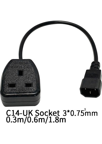 IEC320 C14 - Ingiltere BS1363A Çıkış Soketi, Iec C14 Erkek Fiş - Ingiltere 3pin Dişi Soket Güç Adaptörü Kablosu Pdu Ups Için (0.3 M) (Yurt Dışından) modelleri