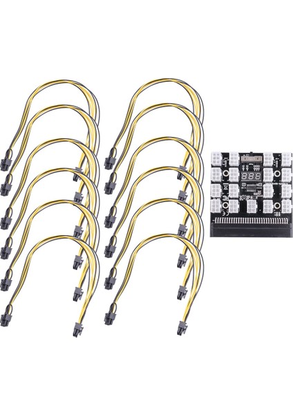 12 Adet Pcı-E 6pin To 2p + 6p Güç Splitter Kablosu Pcıe Pcı Express Görüntü Kartı Y Splitter Uzatma Kablosu (Yurt Dışından)