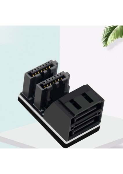 1 Adet Çift Sata 7pin Dişi Çift 7pin Erkek 90 Derece Açılı Adaptör Anakart Sata Adaptörü Masaüstü Bilgisayarlar Için SSD HDD (Yurt Dışından)