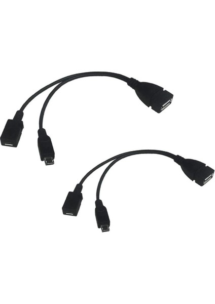 2'li Paket Mikro-Otg Kablo Adaptörü, 2'si 1 Arada Güçlendirilmiş Mikro-Usb'den USB Adaptörü (Otg Kablosu + Güç Kablosu) Akış Çubukları Vb. Için (Yurt Dışından)