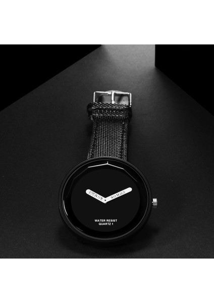 Basit Stil Yuvarlak Kadran Mat Deri Kayış Kuvars Saat Siyah Siyah (Yurt Dışından) fiyatları