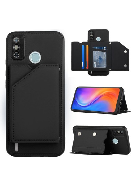 Tecno Spark 6 Go / Go 2020 Siyah Için Pu + Tpu + Pc Kılıfı (Yurt Dışından)